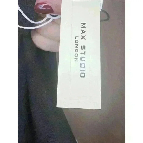 Max Studio Plus 1X Black Flutter Sleeve Knee Length Dress Women - Picture 10 of 14